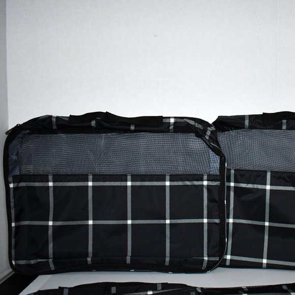 Thirty One  Packing Cube Deluxe Set  in  Black Windowpane Plaid  Set of 5 NWT - Picture 5 of 8